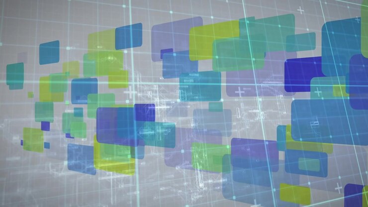 Animazione di elaborazione dati su griglia e rettangoli