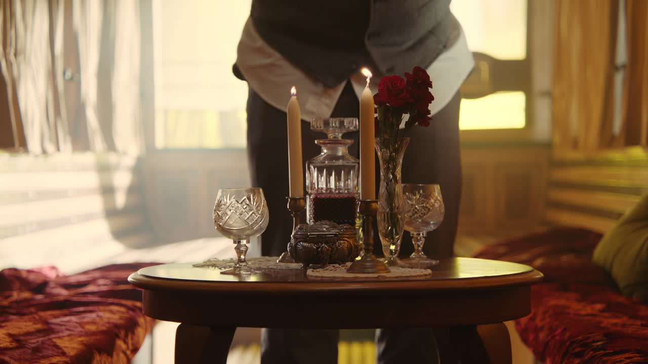 Vintage Table Setting with Waiter