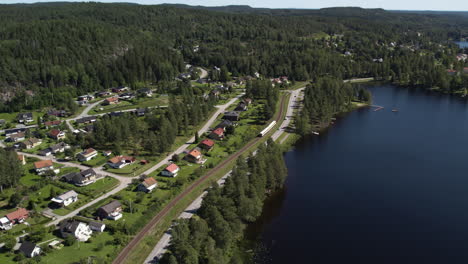 långbrons slusstation and a peaceful village in dals långed by a serene lake