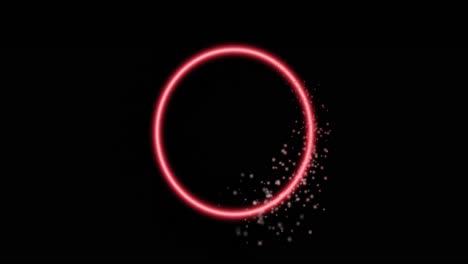 animación de un círculo rosado brillante sobre un fondo negro