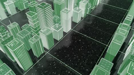 digital cityscape wireframe