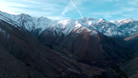 panoramic aerial view of the snow-capped andes mountains, northern chile