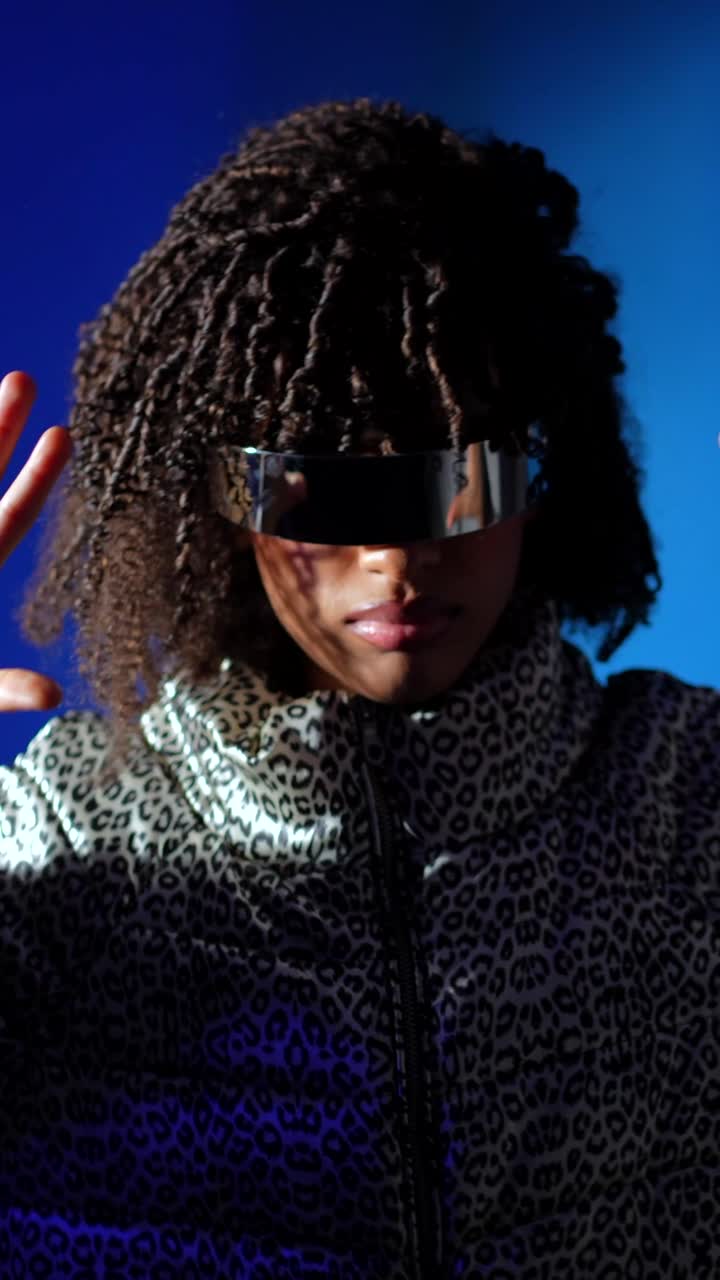 Stylish Woman in Leopard Print Jacket and Sunglasses