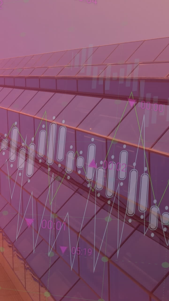 animación de la bandera de china y procesamiento de datos sobre el paisaje urbano