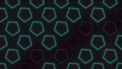 patrón de hexágonos de neón verde sobre degradado negro