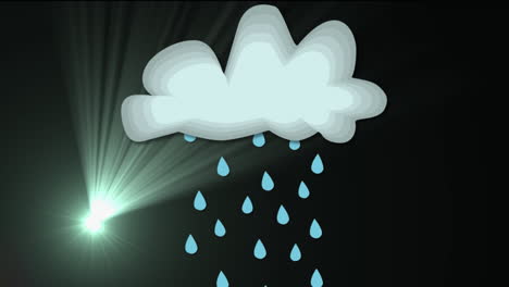 el elemento de canal alfa de la animación muestra una nube y lluvia con un fondo verde