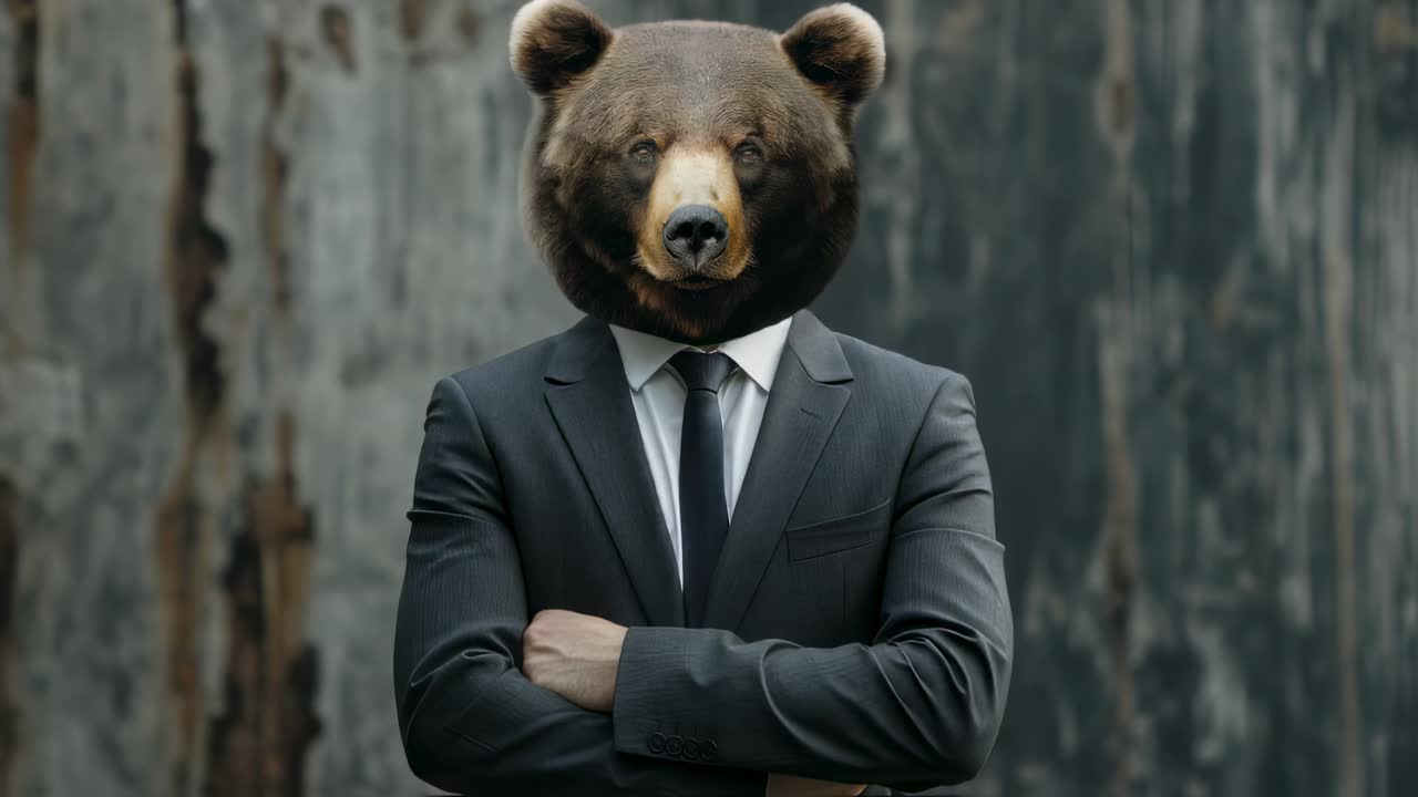 Bear Head Businessman