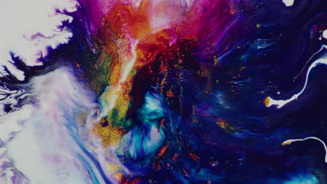 abstract spray of colorful liquid in the center