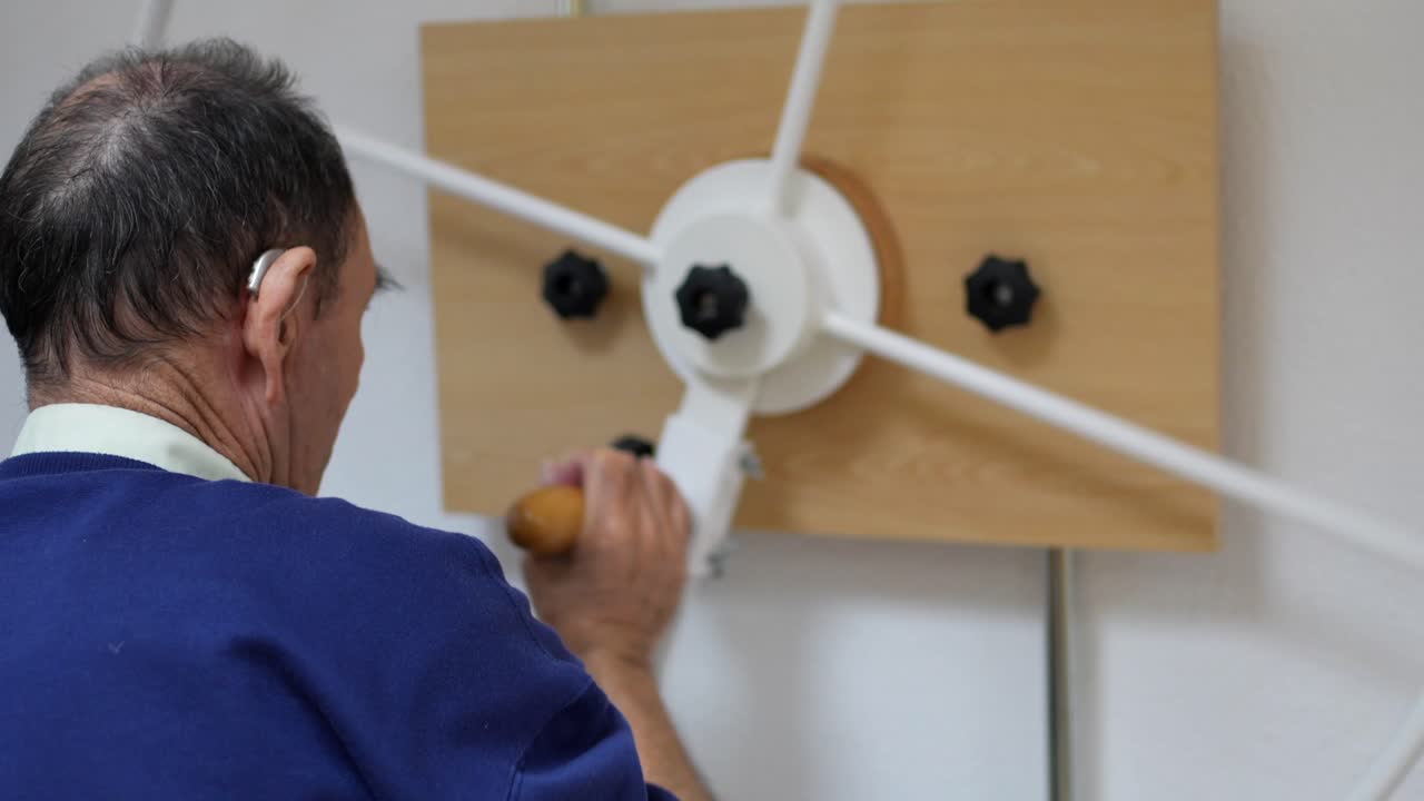 Rehabilitation exercises using a wheel machine