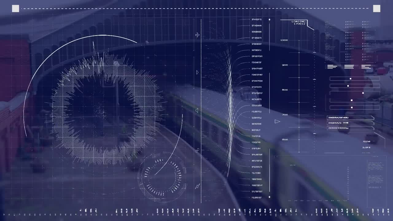 procesamiento de datos en fondo azul