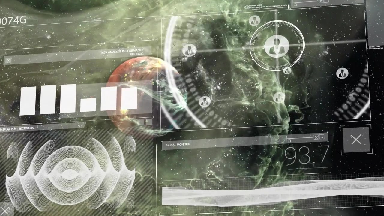 HUD receiving feed planet bars moving radar widening nodes growing readout varying space monitoring