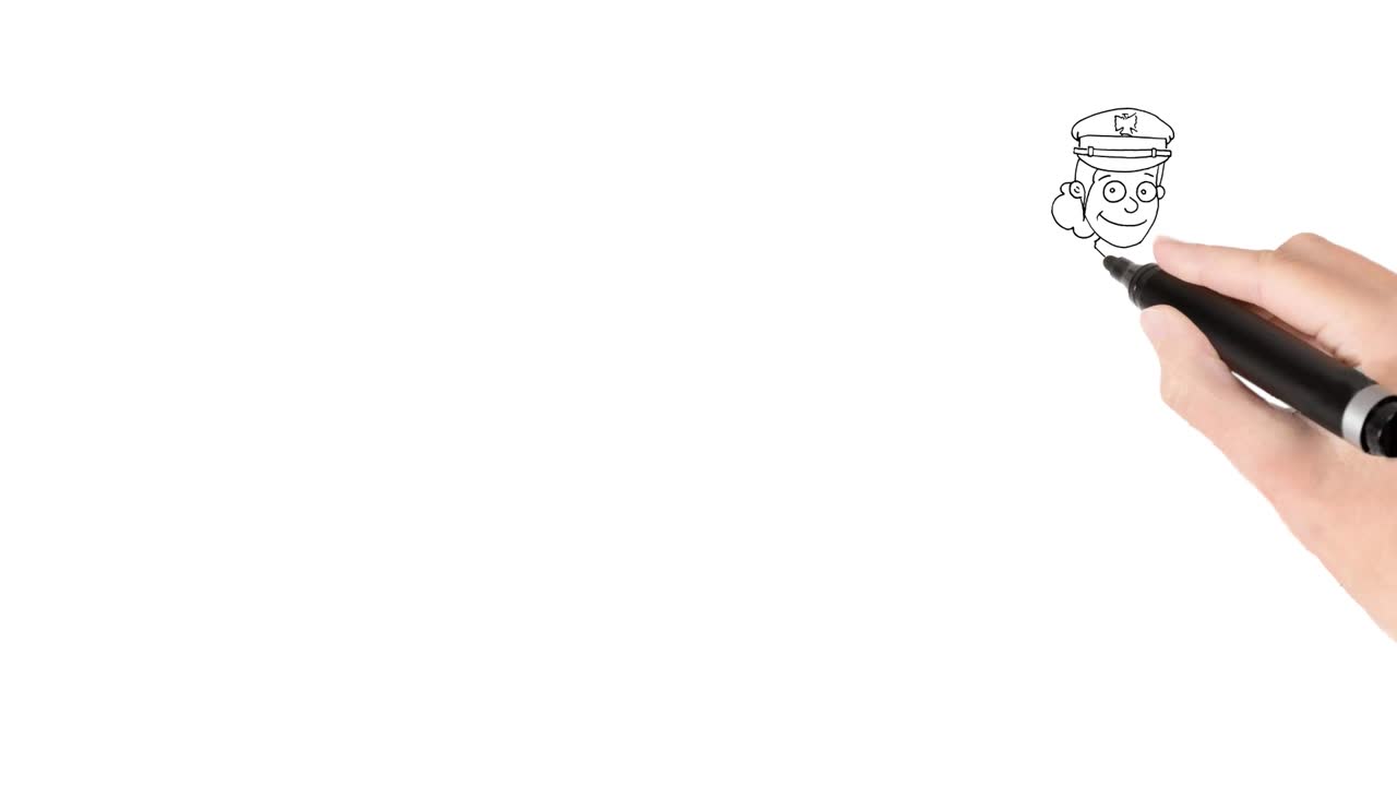 나무꾼 컴퓨터 그림 작업 위치의 화이트 보드 애니메이션