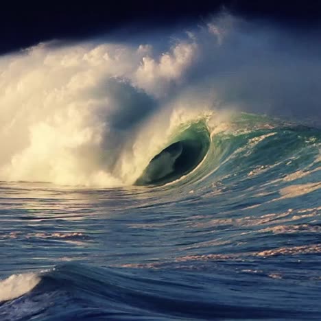 hermosas olas ruedan en el océano