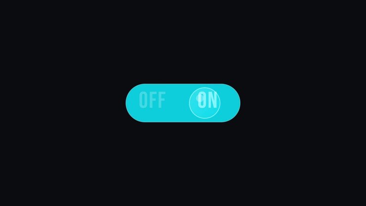 Digital Toggle Switch Moving From Off To On Position