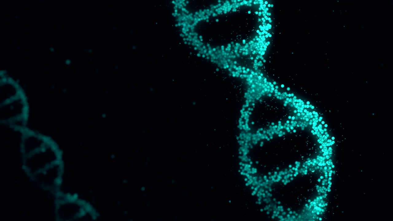 animación de partículas de hélice de adn