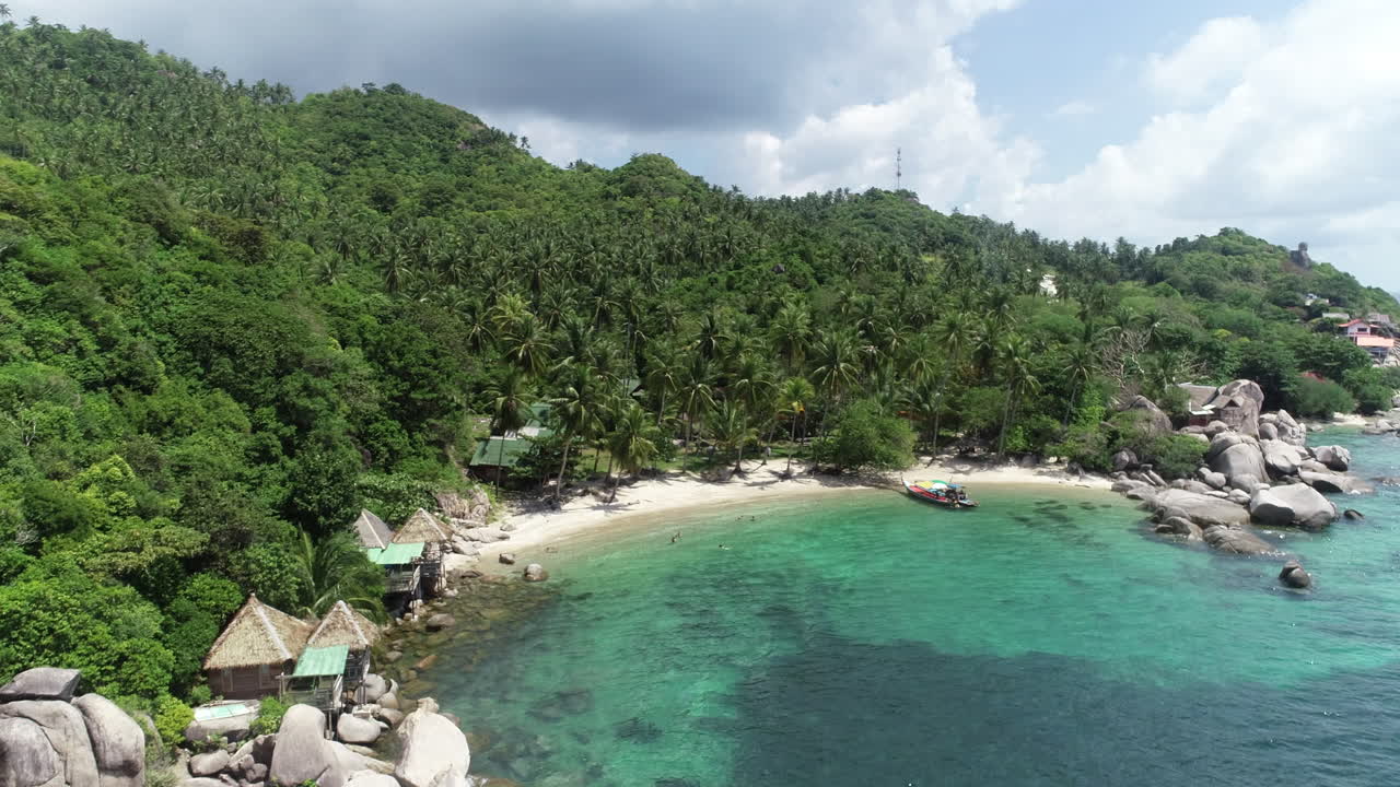 Aerial View of Tropical Lagoon on Koh Tao Island