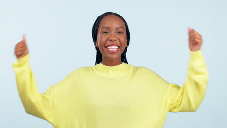 Happy-black-woman,-good-news