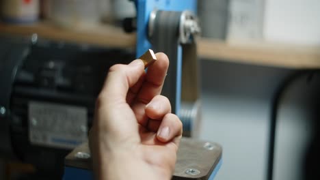 metalworking process: grinding brass