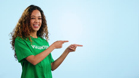 Rostro,-Mujer-Y-Voluntario-Señalando