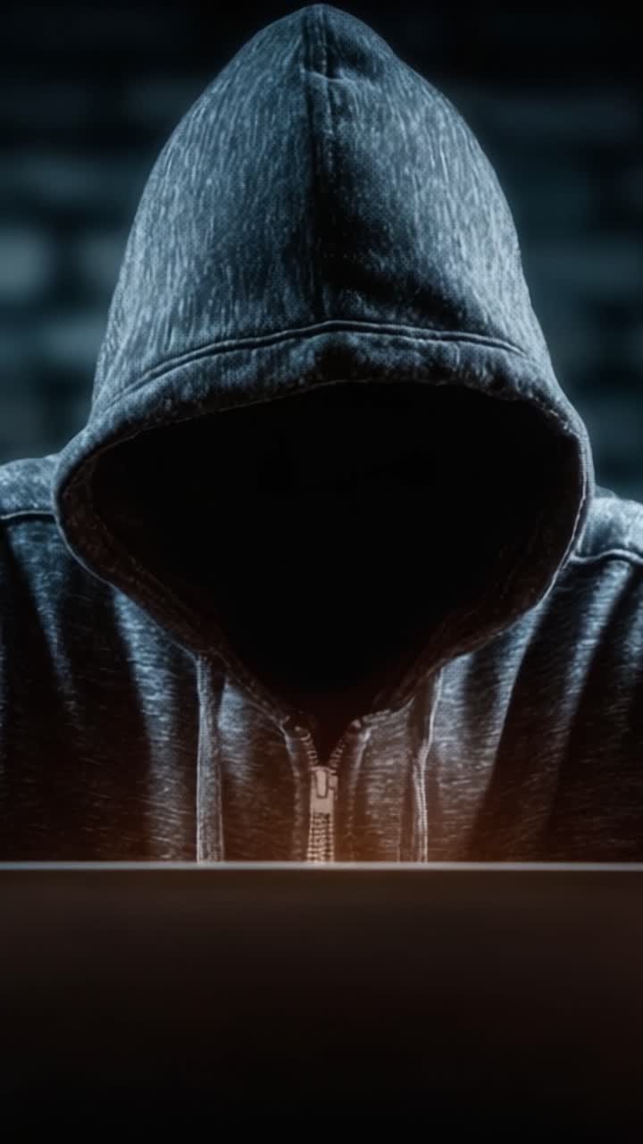 Figura Misteriosa con Cappuccio: Un'Intrigante Visione del Mondo Oscuro delle Attività Cyber e delle Interazioni Online Anonime