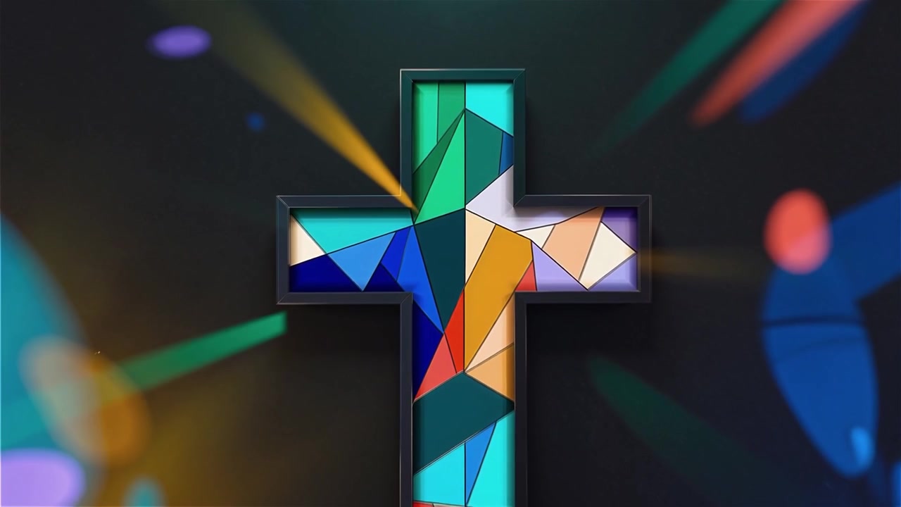 Cruz Cristiana con Luz Celestial, Fondo para Adoración.