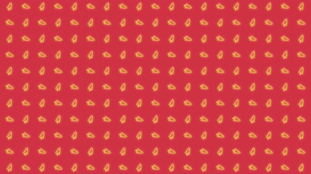 paquete de 13 patrones de animación de fondo en mosaico de árbol de navidad en bucle en verde brillante y rojo