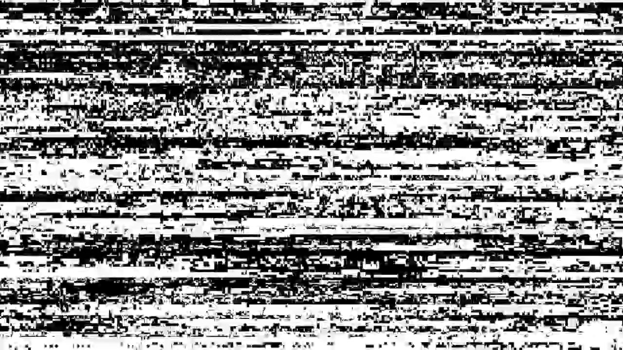 Digital Glitch and Static Noise Effect on Black Background