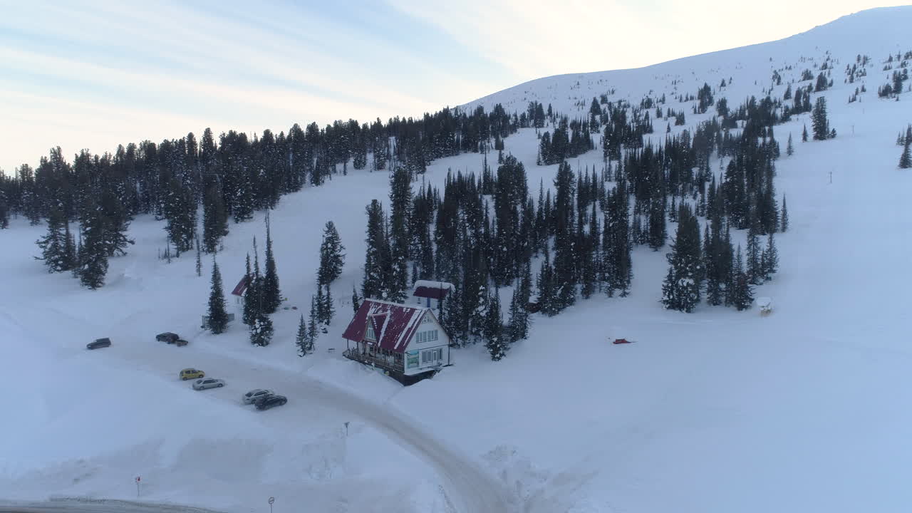 vista aérea de una casa en un bosque encantador