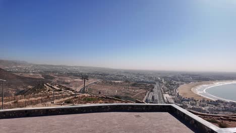 agadir morocco city viewpoint from kasbah oufella hilltop landmark sea coast summer weather