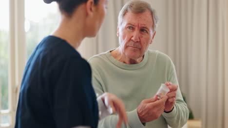 Office,-senior-man-and-doctor-with-pills