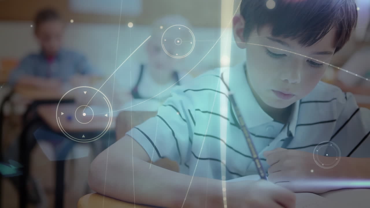 학교생의 글쓰기를 통한 연결 네트워크의 애니메이션