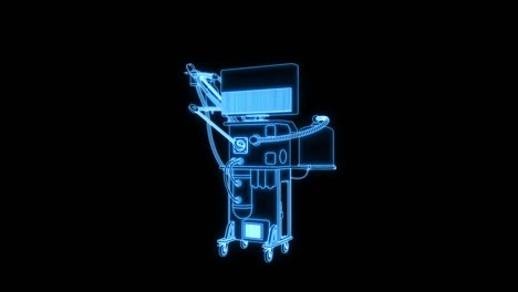 icu lung ventilator spin isolated, medicine 3d loop animation