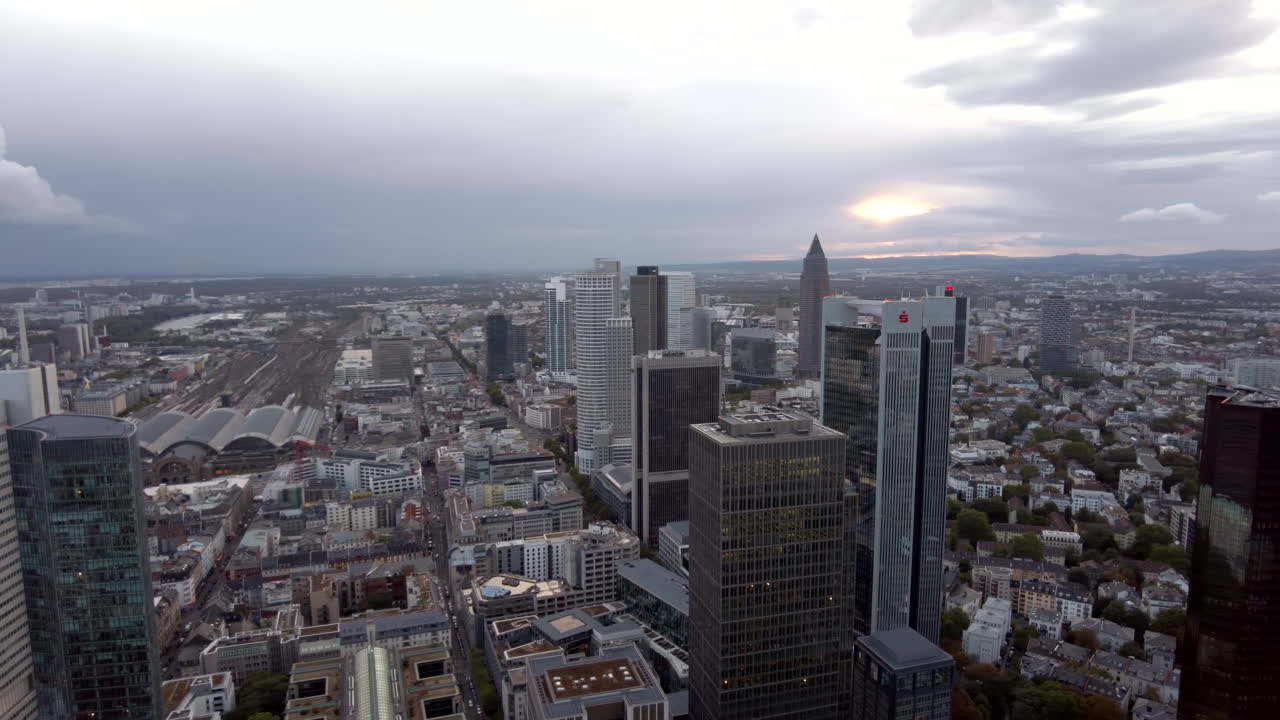 Aerial view of buildings in Frankfurt, Germany