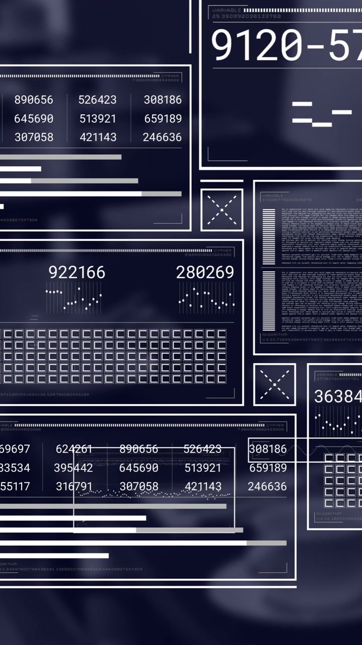 Animation of screens and financial data processing over office