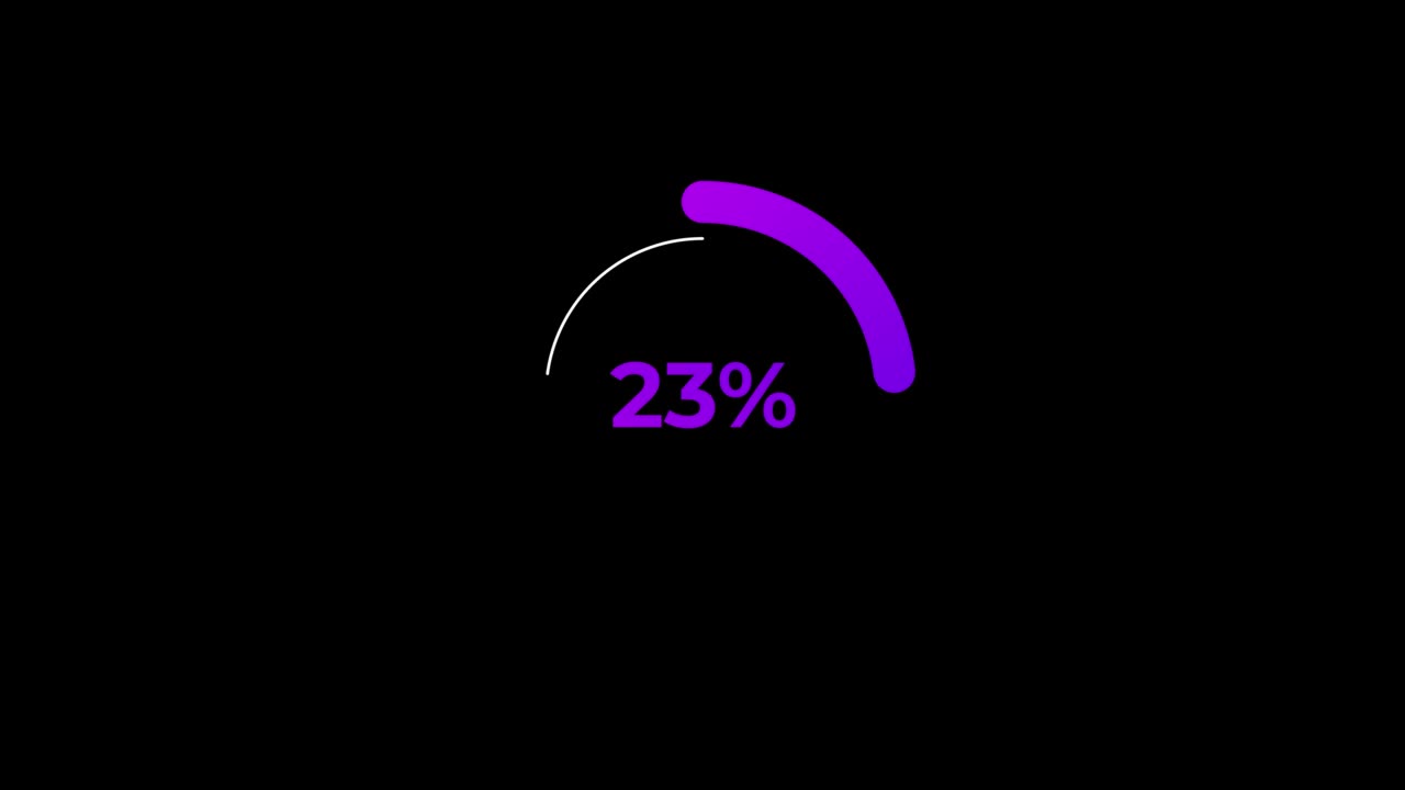 Circle percentage Loading Animation 0-25% in Violet science effect.