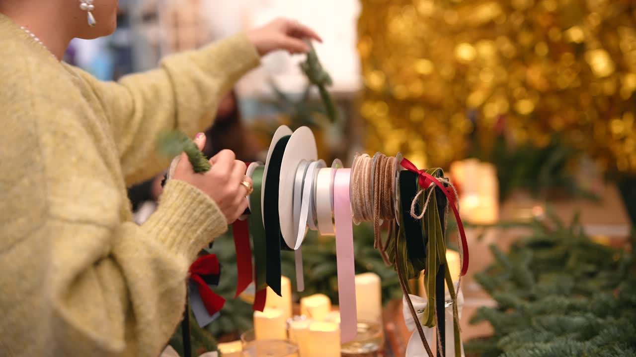 Festive DIY Decoration with Ribbons and Greenery