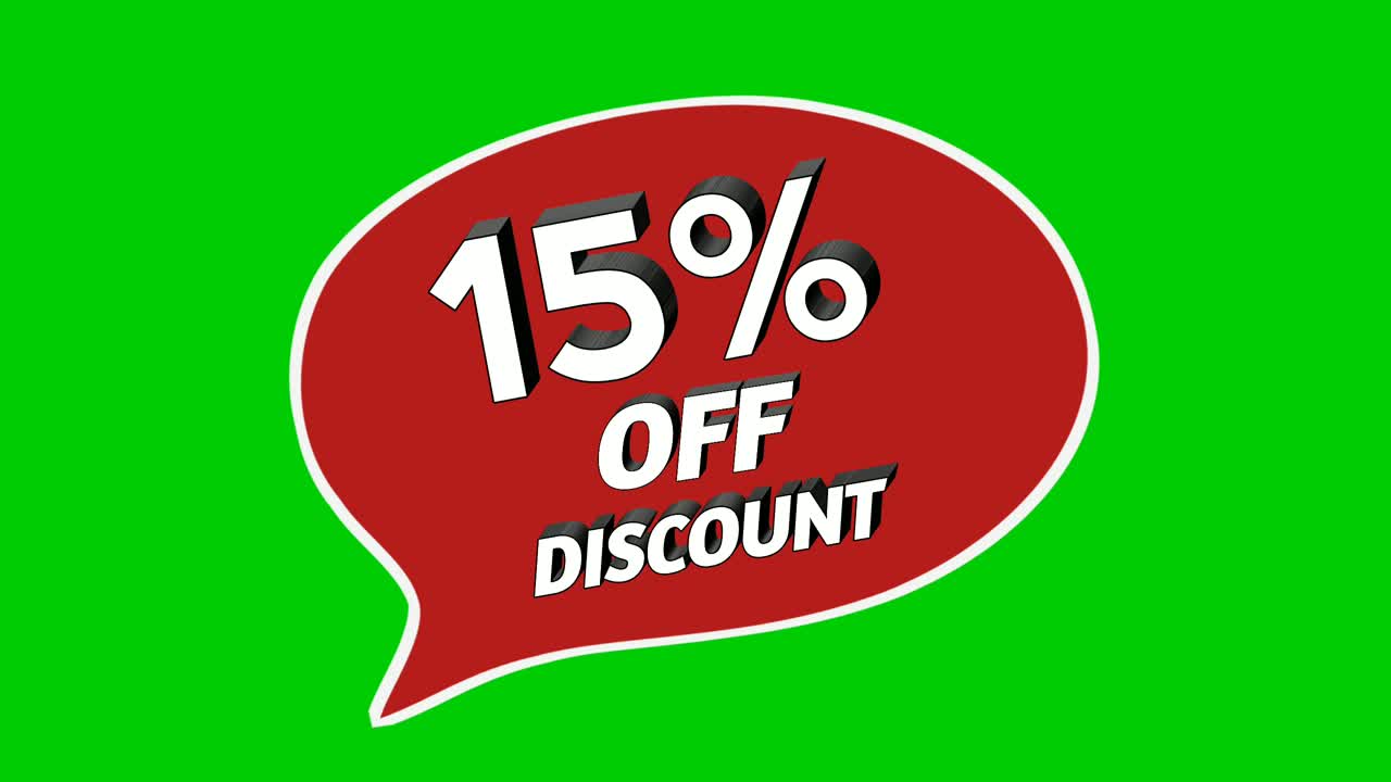 Sale discount 15% percent stickers animation motion graphics