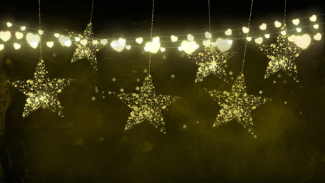 animation of light chain and golden stars on gold background