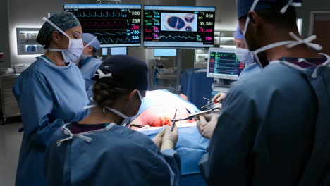 surgical procedure in operating room