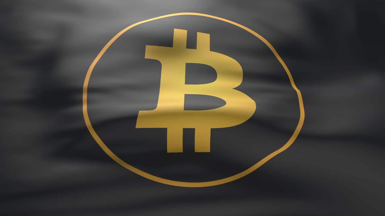 Waving bitcoin flag - loop