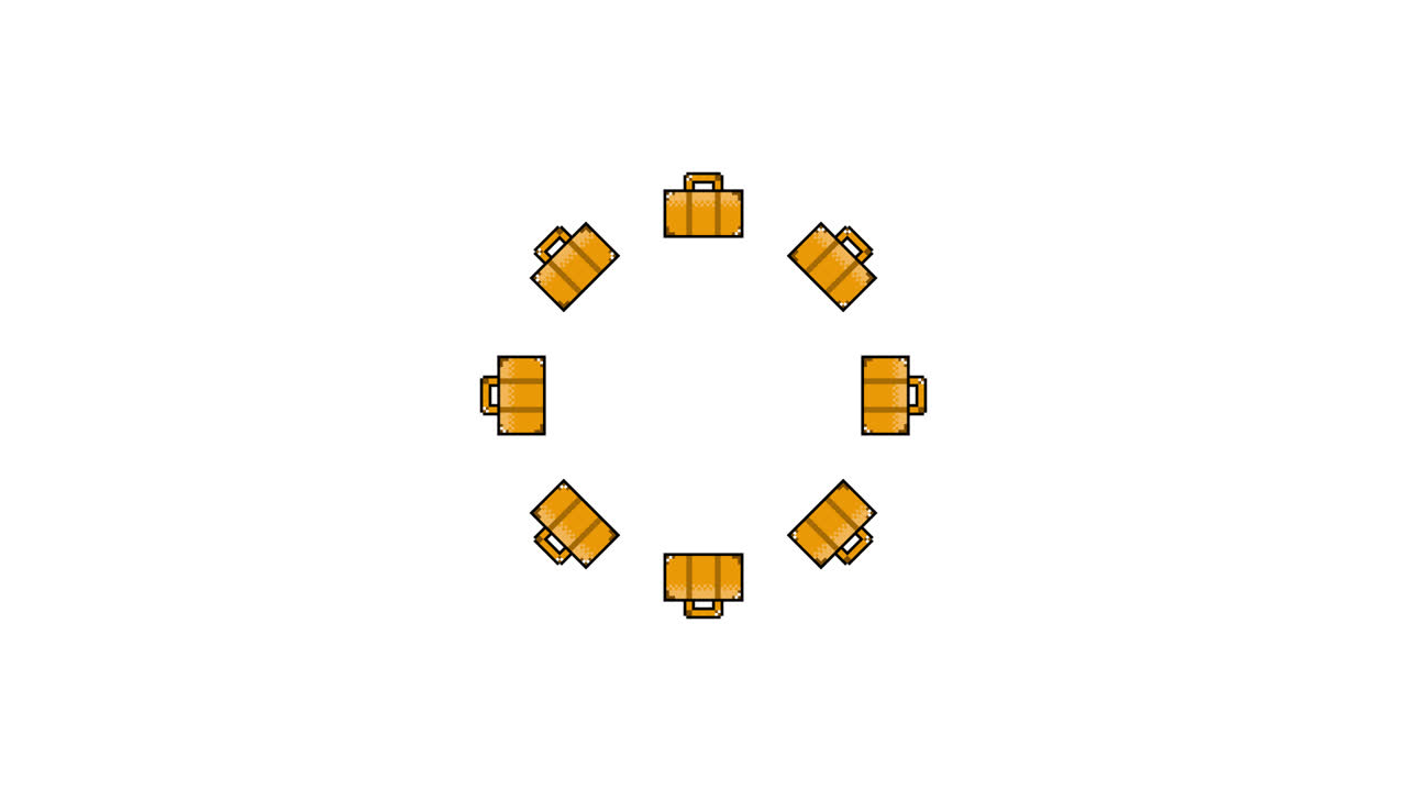 Pixel Art Suit case Spinning Circle Animated Overlay Transparent 30fps (8)