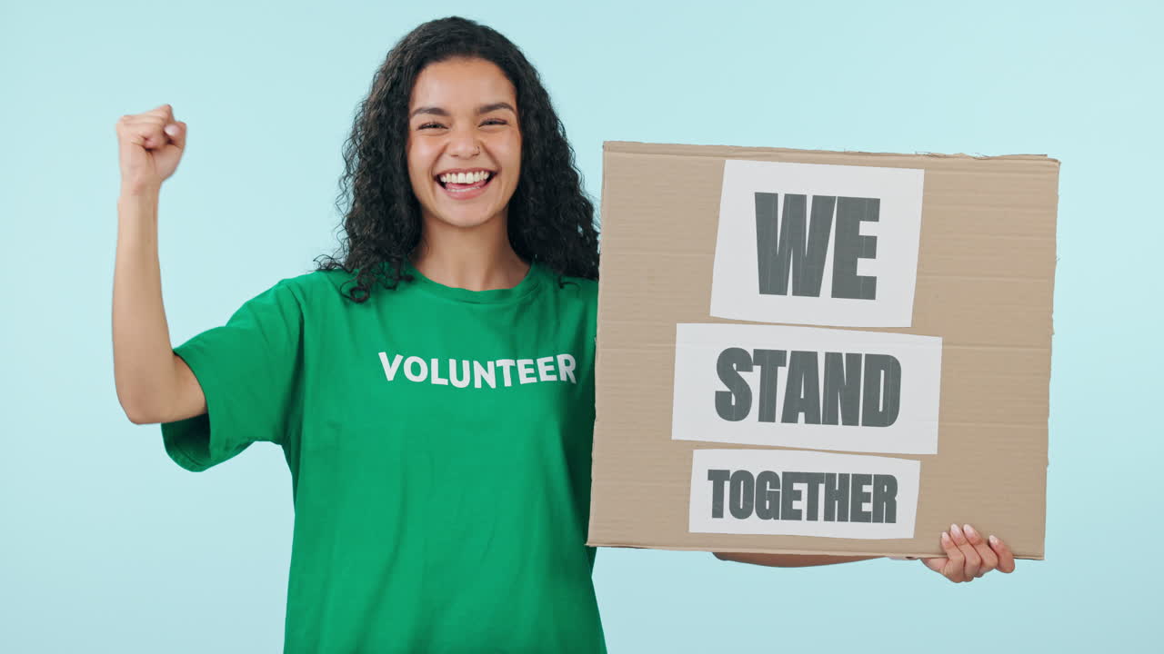 cartel, protesta por la unidad o el cambio