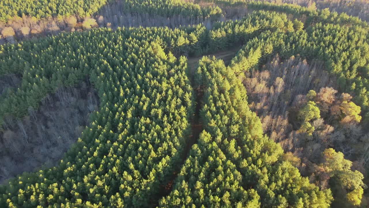4K drone shot of logging area in Tennessee countryside