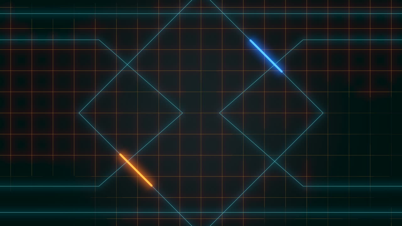 pantalla digital con líneas de neón y rejilla