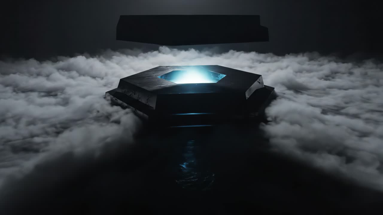 Abstract Sci-fi Platform in Clouds