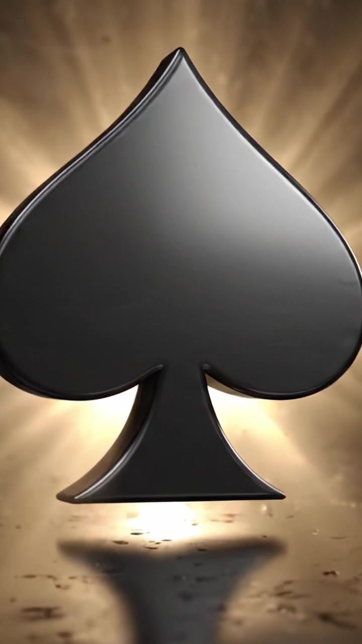 A Dramatic Transition from Darkness to Light: The Evolution of a Black Spade Icon in a Mysterious Atmosphere