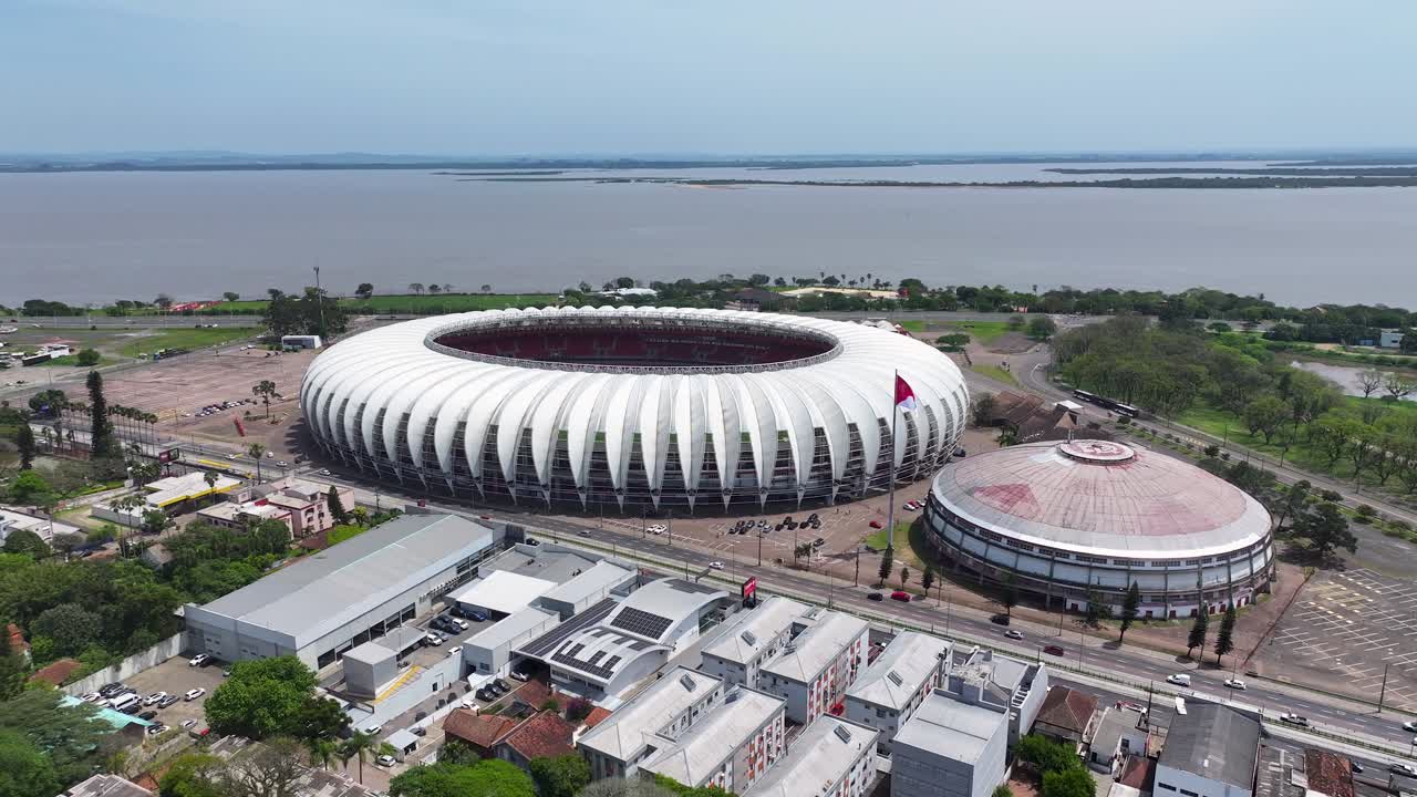 Beira Rio Stadium At Porto Alegre In Rio Grande Do Sul Brazil. Soccer Stadium. Football Field. Soccer Field Arena. Beira Rio Stadium At Porto Alegre In Rio Grande Do Sul Brazil.