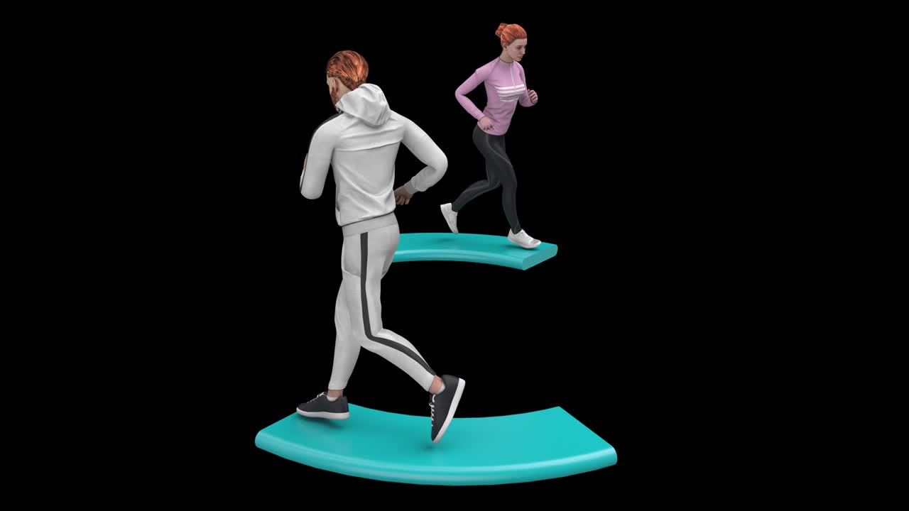 조하는 남자와 여자 러닝 루프