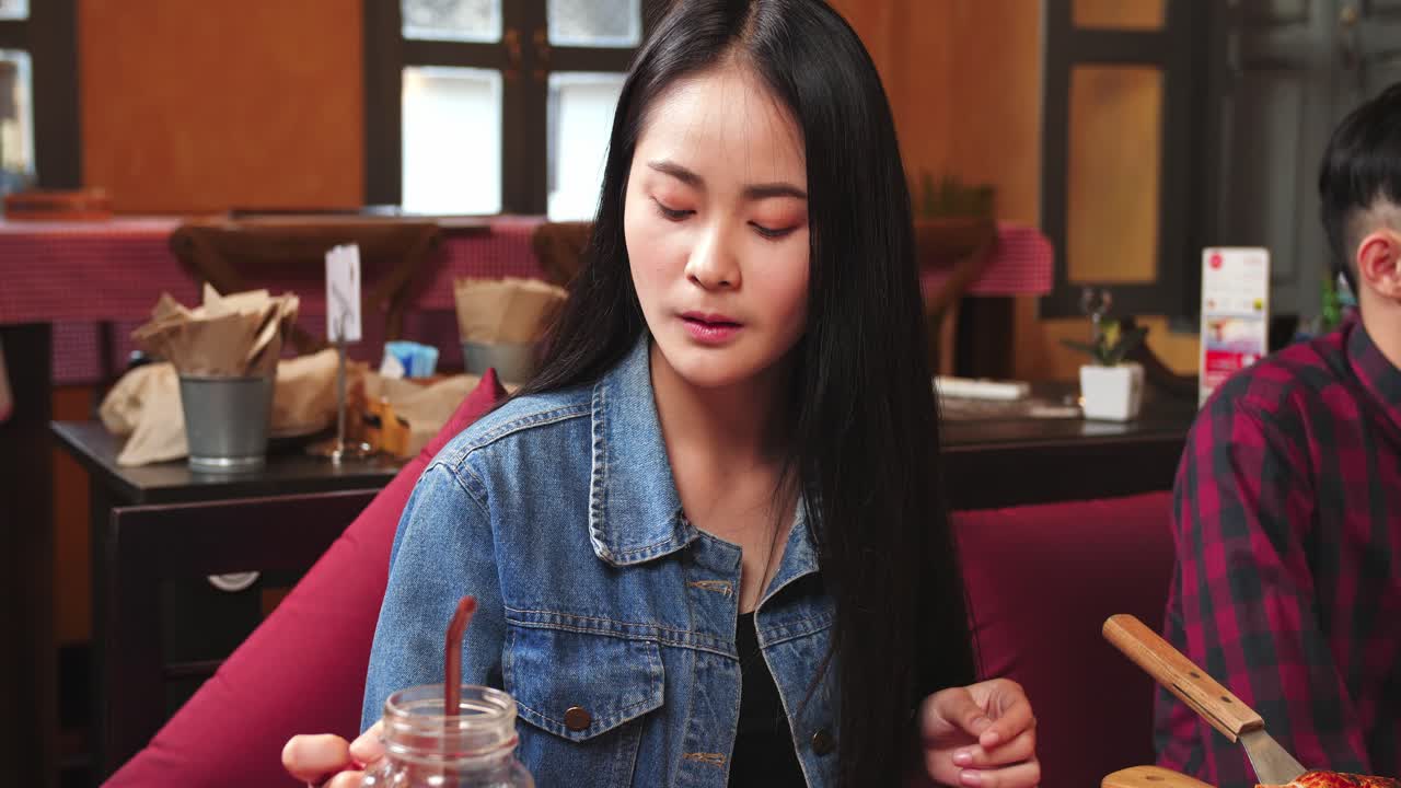 Asian Girl Drinking A Cocktail, Video 4K