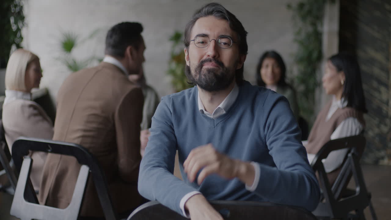 Man in a Meeting Room